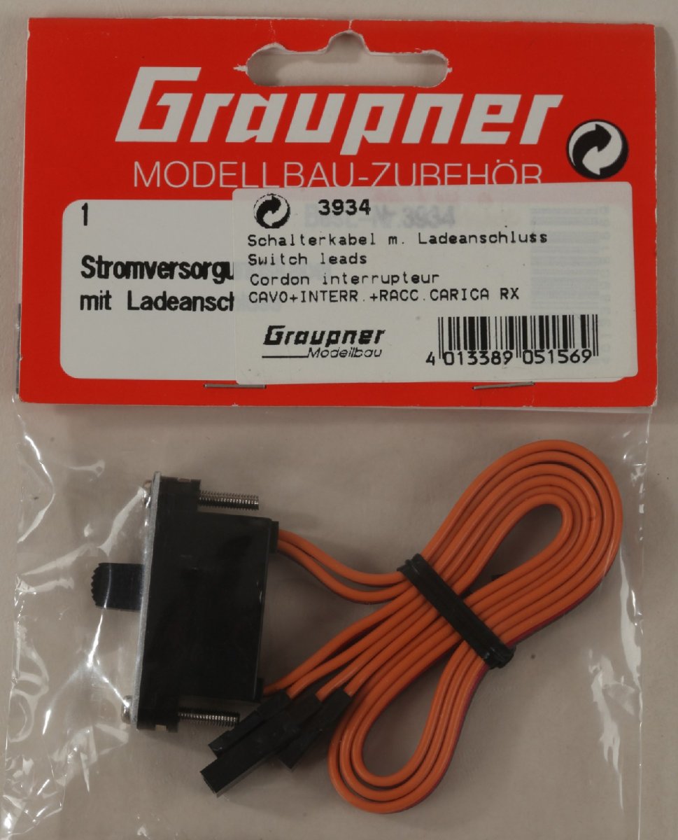 Graupner 3934 Schalterkabel Mit Ladeanschluss Graupner JR 30 00