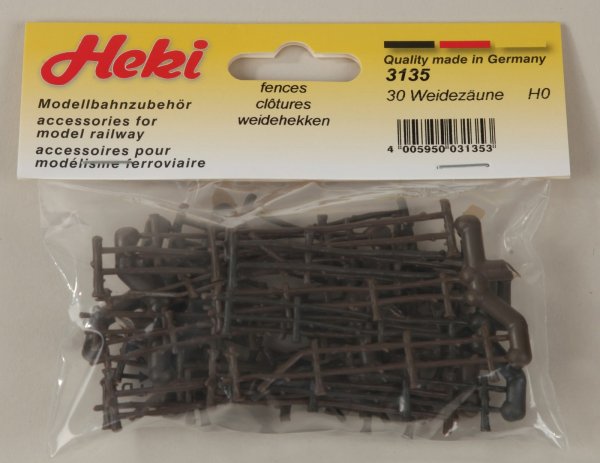 Heki 3135 Weidezäune H0, 30 Stück
