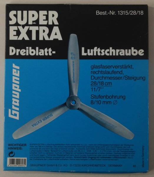 Graupner  1315.28.18 3-Blatt Luftschraube 28x18 cm