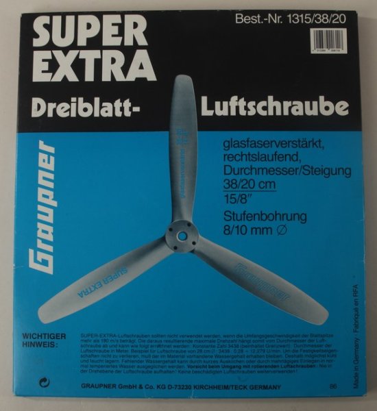 Graupner  1315.38.20 3-Blatt Luftschraube 38x20 cm