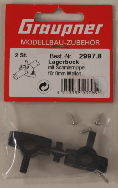 Graupner 2997.8 Lagerbock m. Schmiern. Inh. 2 St.