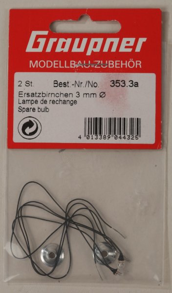 Graupner 353.3A Ersatzbirnchen Ø 3 mm, 2 St.
