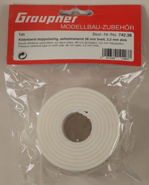 Graupner  742.38 Doppelseitiges Klebebd., 38mm
