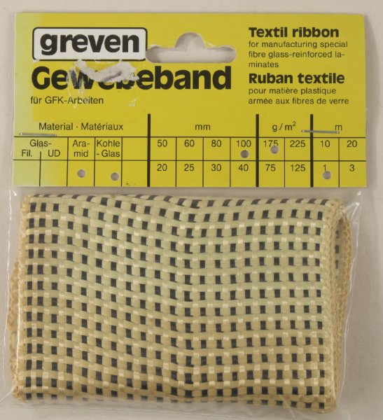 Greven 6891 Aramid-Kohleband 175g/m², 100mm breit, 1m lang