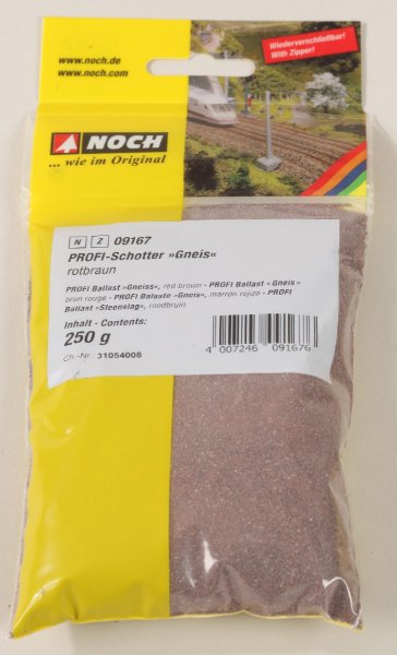 NOCH 09167 PROFI-Schotter “Gneis” rotbraun, 250 g