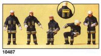 Preiser 10487 Feuerwehrmänner in moderner Einsatz- kleidung. Am Fahrzeug  1/87