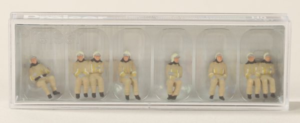 Preiser 10769 Feuerwehrmänner in moderner Einsatz- kleidung. Uniformfarbe beige.  1/87