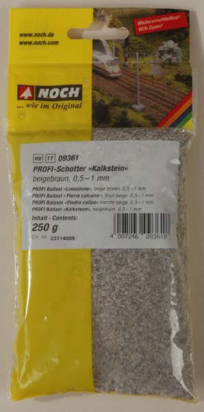 NOCH 09361 PROFI-Schotter “Kalkstein” beigebraun, 250 g