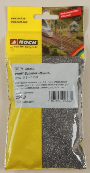 NOCH 09363 PROFI-Schotter “Granit” grau, 250 g