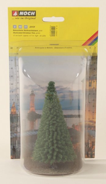 NOCH 22131 Beleuchteter Weihnachtsbaum  grün, mit 30 LEDs, 12 cm hoch
