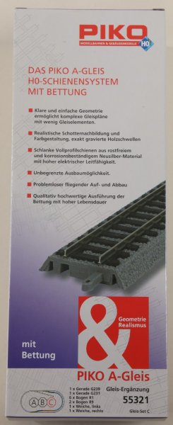 PIKO A-Gleis mit Bettung Gleis Set C