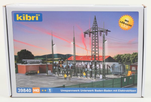 Kibri 39840 H0 Umspannwerk Unterwerk Baden-Baden mitElektroblitzen