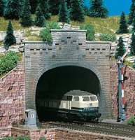 Vollmer 47813 N Tunnelportal mit Aufsatz, zweigleisig, 2...