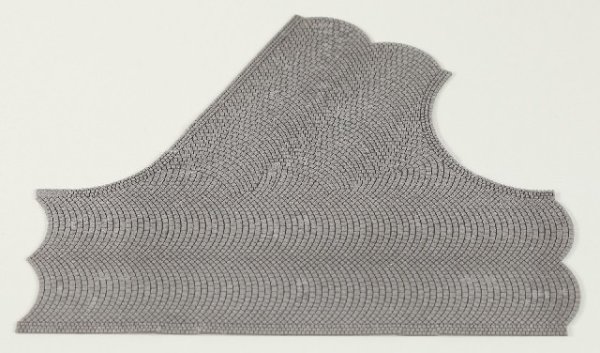 Vollmer 48242 H0 Straßenplatte Kopfsteinpflaster aus Steinkunst,60°-Einmündung, L 22 x B 19,5 cm