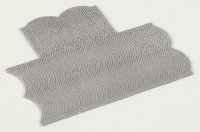 Vollmer 48243 H0 Straßenplatte Kopfsteinpflaster aus Steinkunst, 90°-Einmündung, L 15,5 x B 13 cm