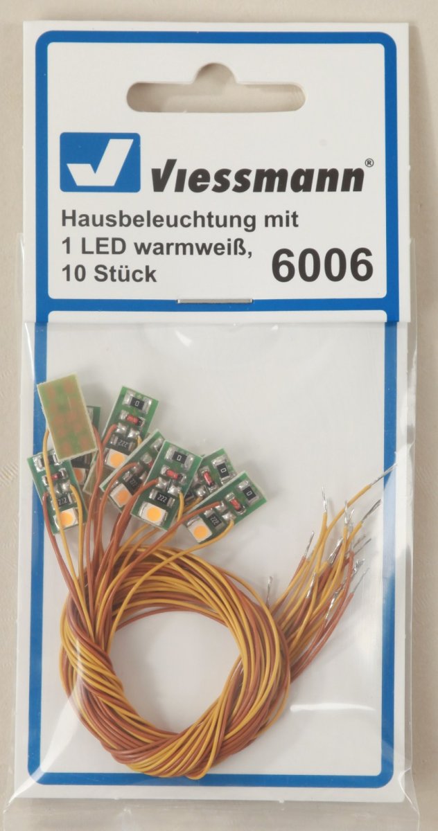 Viessmann LED-Set Blau - 5 Stück Mit Kabel Für Modellbau