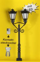 Viessmann 60731 H0 Parklaterne zweiflammig, schwarz, mit...