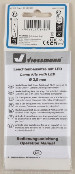 H0 Bausatz Bahnsteigleuchte, 2 LEDs weiß