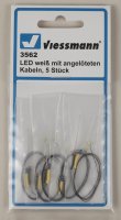 LED weiß mit angelöteten Kabeln, 5 Stück