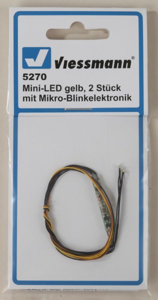 Viessmann 5270 Mini-LED gelb für Fahrzeuge, 2 Stück mit Mikro-Blinkelektronik
