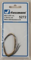 Viessmann 5272 Mini-LED rot für Feuersimulation, 2 Stück mit Mikro-Blinkelektronik