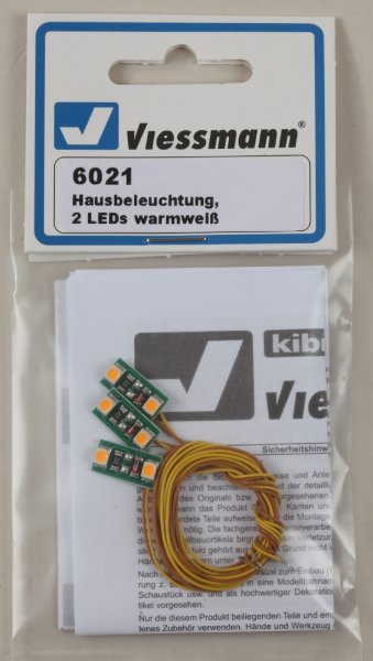 Viessmann 6021 Hausbeleuchtung, 2 LEDs warmweiß, 3 Stück