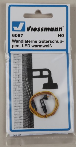Viessmann 6087 H0 Wandlaterne Güterschuppen, LED warmweiß