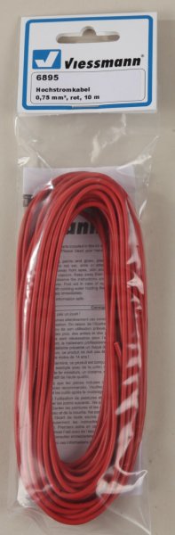 Viessmann 6895 Hochstromkabel 0,75 mm², rot, 10 m