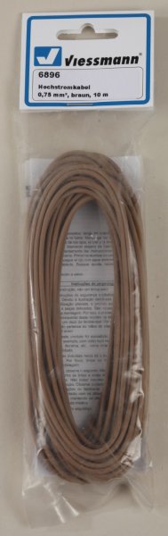 Viessmann 6896 Hochstromkabel 0,75 mm², braun, 10 m