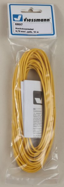 Viessmann 6897 Hochstromkabel 0,75 mm², gelb, 10 m