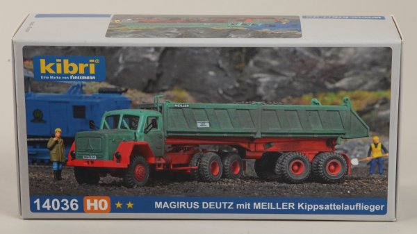 Kibri 14036 H0 MAGIRUS DEUTZ mit MEILLER Kippsattelauflieger