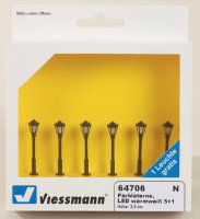 Viessmann 64706 N Parklaterne, LED warmweiß, 5+1