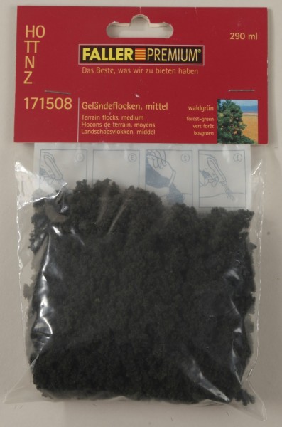 Faller 171508 Pr. Geländeflocken, mittel, waldgrün