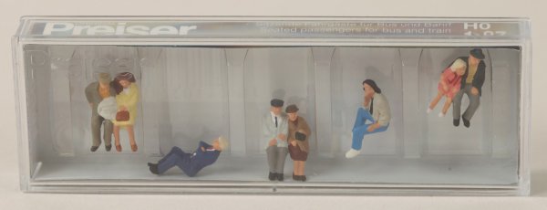 Preiser 10384 Sitzende Fahrgäste für Bus und Bahn  1/87