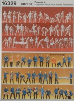 Preiser 16329 Feuerwehrmänner. 42 unbemalte Figuren. Mit Zubehör. Bausatz  1/87