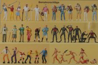 Preiser 16346 Sport und Freizeit. 80 unbemalte Figuren Bausatz  1/87