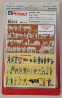 Preiser 16354 Auf dem Land. 52 unbemalte Miniaturfig. 50 unbemalte Tierfiguren. Zubehör  1/87