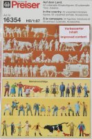 Preiser 16354 Auf dem Land. 52 unbemalte Miniaturfig. 50 unbemalte Tierfiguren. Zubehör  1/87