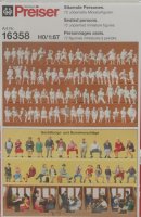 Preiser 16358 Sitzende Personen. 72 unbemalte Miniatur -figuren. Bausatz  1/87