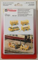 Preiser 17121 Elektrokarre mit 3 Anh.DP.Ep.III,Bausatz  1/87