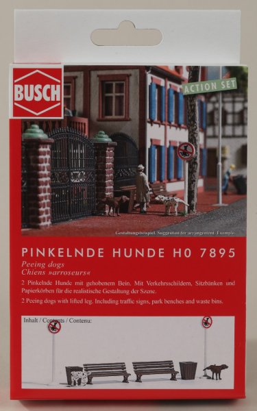 Busch 7895 Pinkelnde Hunde H0