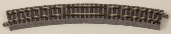 Gebogenes Gleis mit Bettung R3 483,75 30°, 1/12