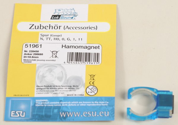 ESU 51961 Permanentmagnet wie Nr. 220450, für Anker 200680, D=18.0mm, für Motorschild 204900