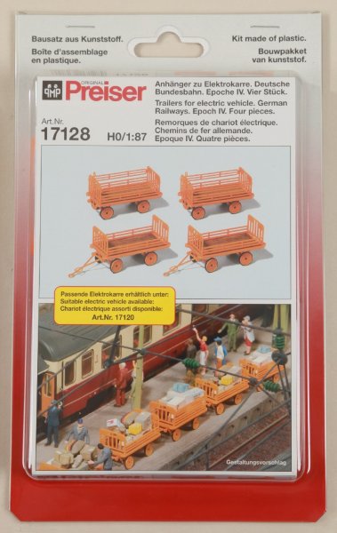 Preiser 17128 Anhänger zu Elektrokarre. Deutsche Bunde