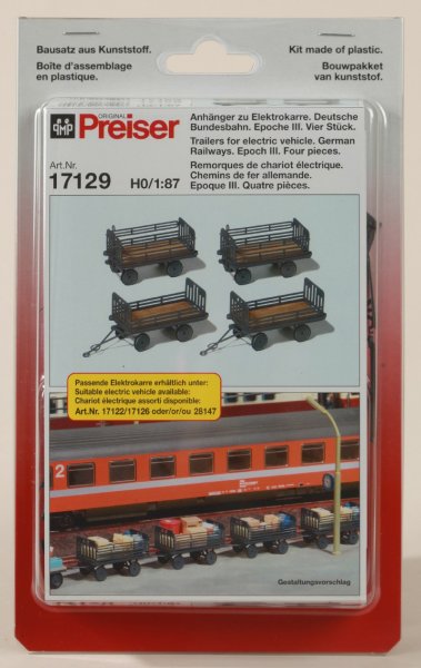 Preiser 17129 Anhänger zu Elektrokarre. Deutsche Bunde