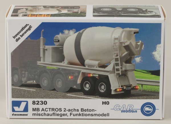Viessmann 8230 H0 MB ACTROS 2-achs Betonmischauflieger, Funktionsmodell