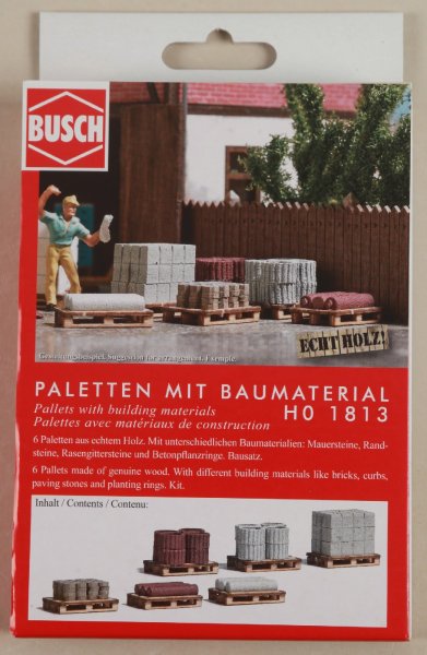 Busch 1813 Paletten m. Baumaterial H0