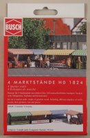 Busch 1824 4 Marktstände H0