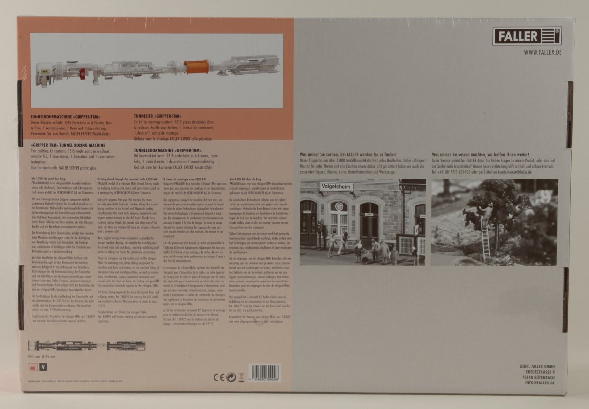 Maquette Faller 130900 – Tunnelier Gripper TBM – Échelle HO (1/87) – Époque V