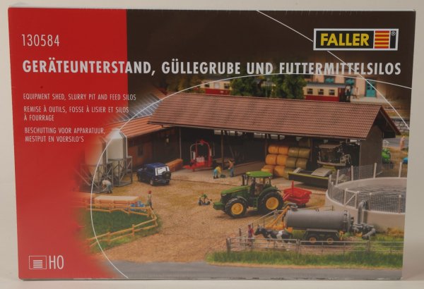 Geräteunterstand, Güllegrube und Futtermittelsilos